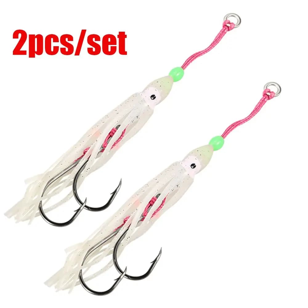 2 Pz/Lot 6 cm/10 cm/12 cm Crimson Calamari Jig Fishing Soft bait Large Calamari Esca Bionica Gonna Soft baits with hooks
