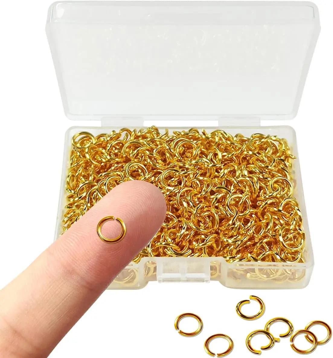 600 Gold Plated Open Rings for Creation Jewelry, 6mm Split Rings for Bracelets Make by You and Craft Supply