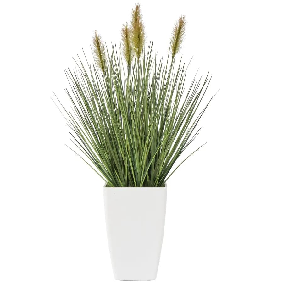 20" Artificial Plant in White Plastic Pot