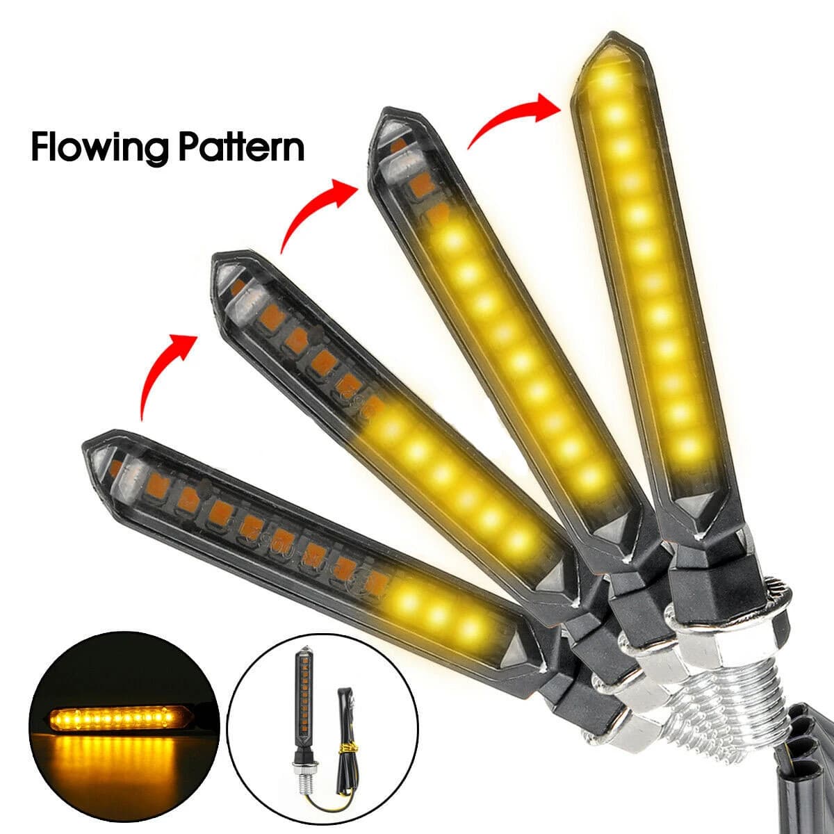 Accessori moto Lampeggiatore a forma di striscia di luce gialla ambra per moto Automotive Moto Africa Twin 1100 Drone