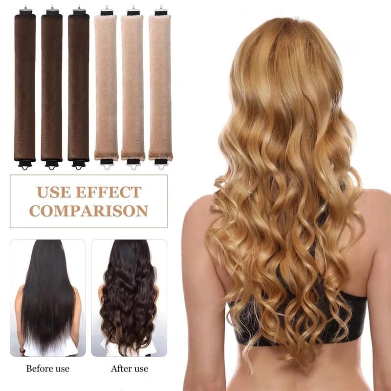 Heatless Hair Curlers Curling Rod Headband No Heat Lazy Curls with Hook Hair Rollers Sleeping Soft Flexi Rod Hair Tools