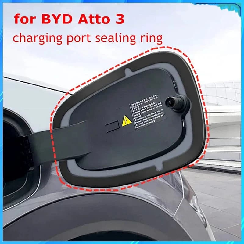 Car Charging Port Dust Plug Protective Cover For BYD Yuan Plus Atto 3 EV Rubber Sealing Ring Charging Port Sticker Accessories