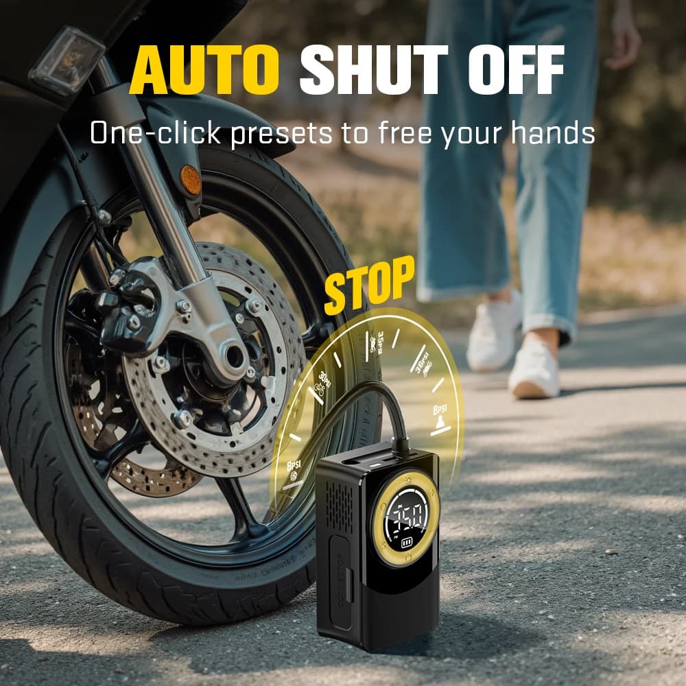 Nuova pompa d'aria digitale wireless Carsun a 21 cilindri: presenta illuminazione, regolazione multimodale, adatta per biciclette, motocicli, automobili, palle