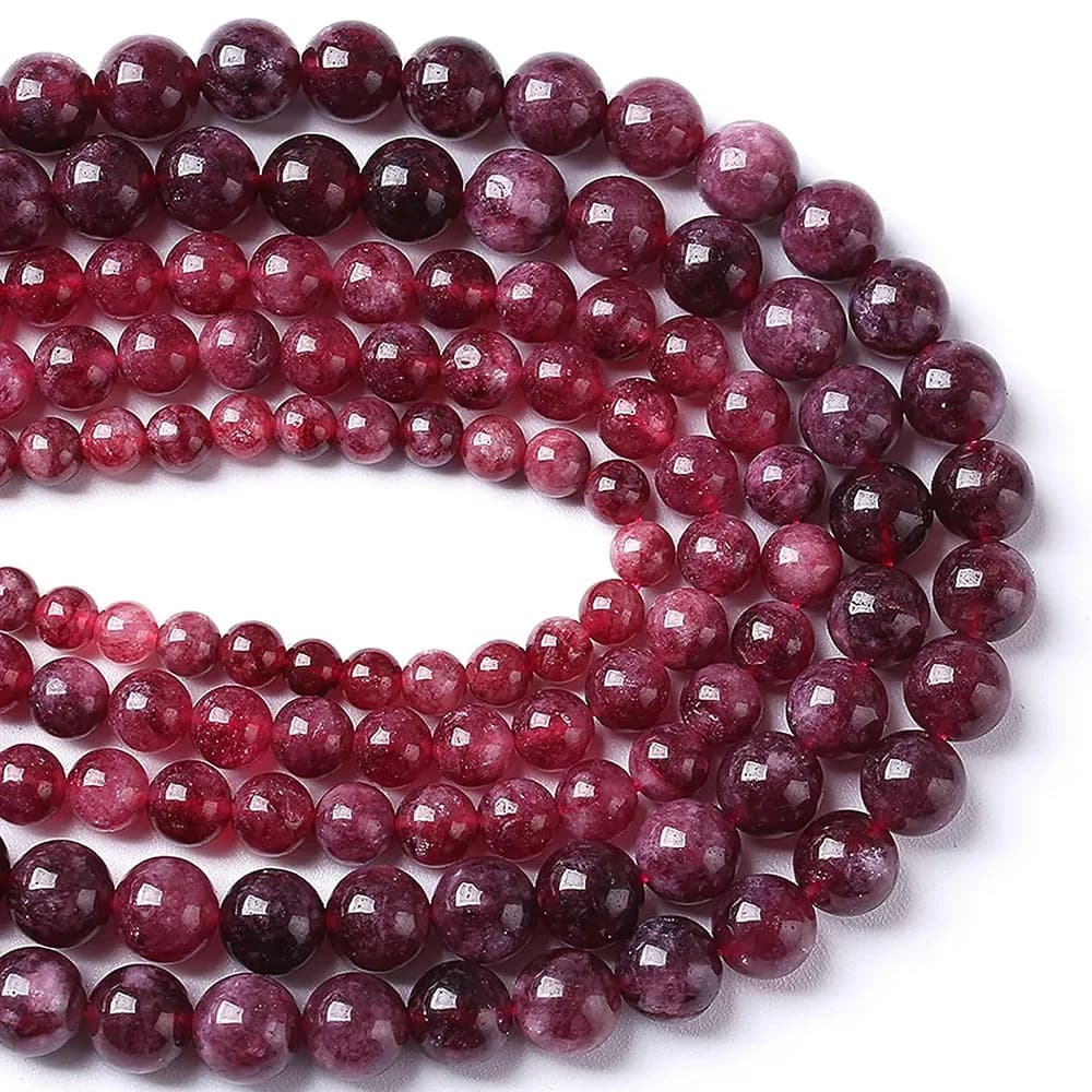 38/45/60/90 pezzi granato naturale rotondo per la creazione di gioielli, perline di pietra di energia terapeutica collana braccialetto fai da te