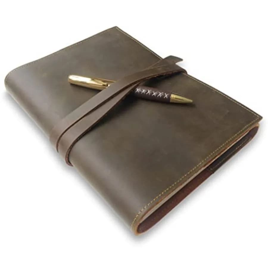 Leather Bound Journal for Men and Women, Handmade Gift Set with Refillable Journal and Stylish Pen, Vintage Notebook, Sketchboo