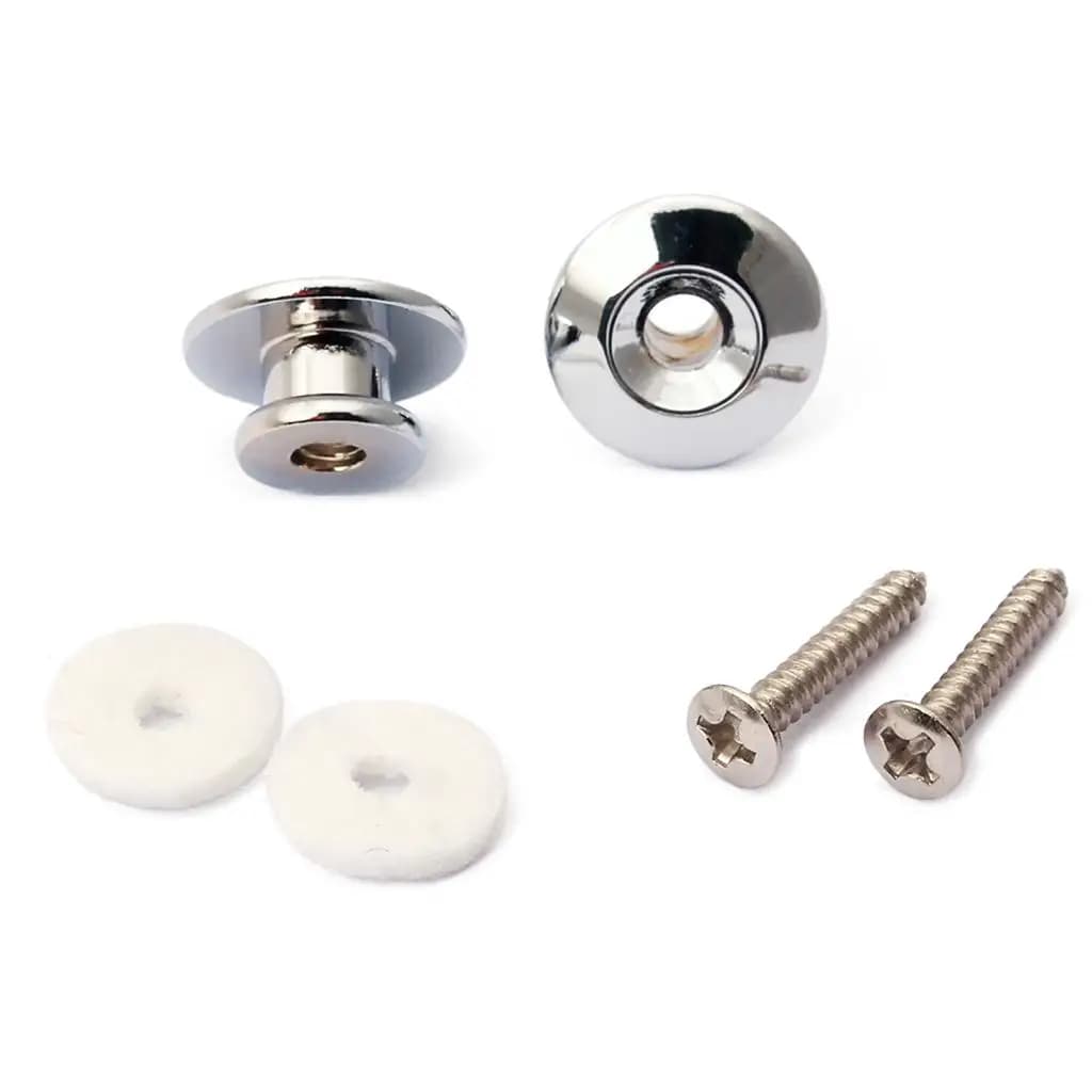 Sistema di Bloccaggio per Tracolla Chitarra, Pulsante di Sicurezza, Parti Metalliche di Ricambio, Kit Fai-da-te per Mandolino, Ukulele, Chitarra Elettrica e Acustica, Accessori
