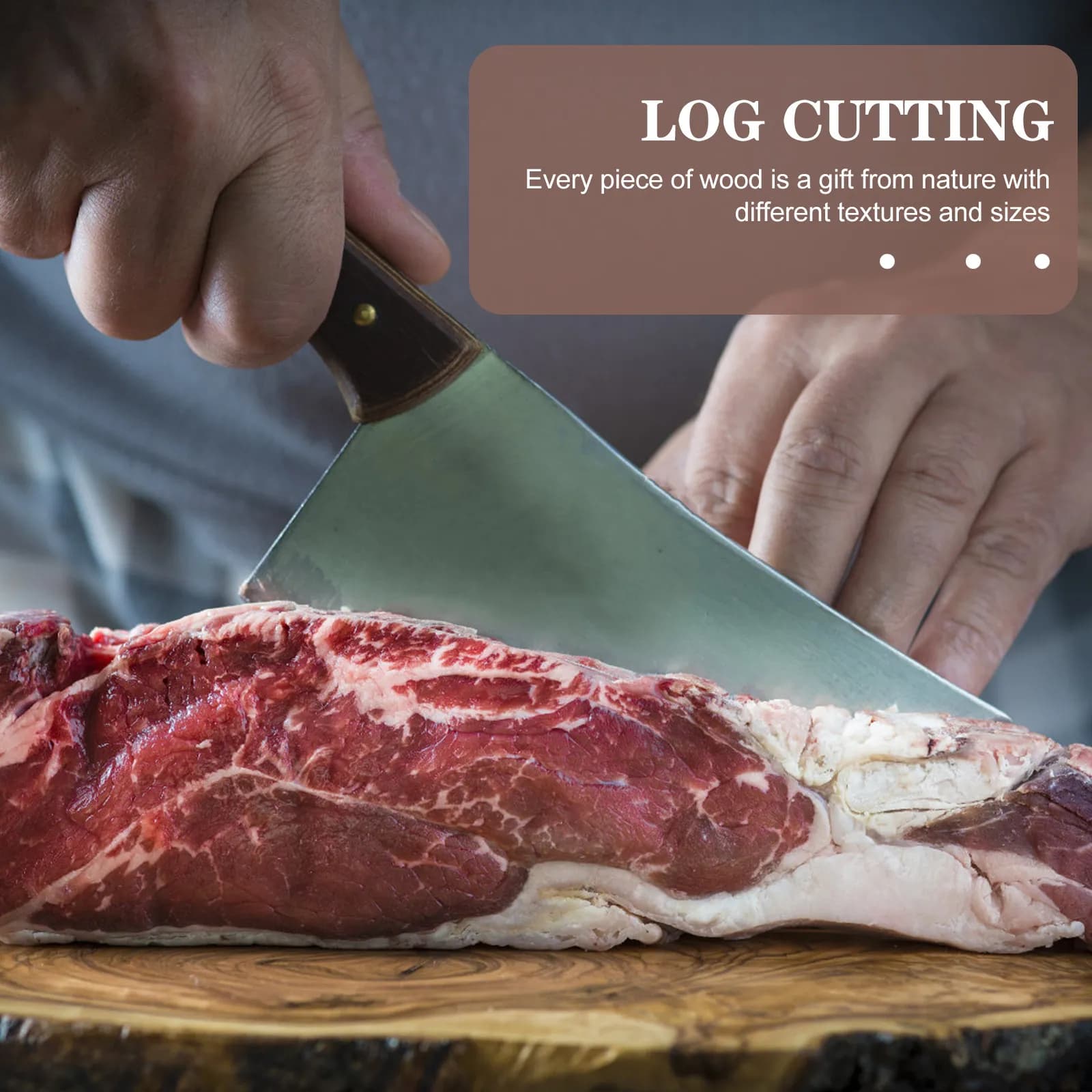 Tagliere in Legno dal Design Irregolare a Tronco d'Albero, Essenziale in Cucina, Multiuso per Carne, Frutta, Verdura, Uso Domestico