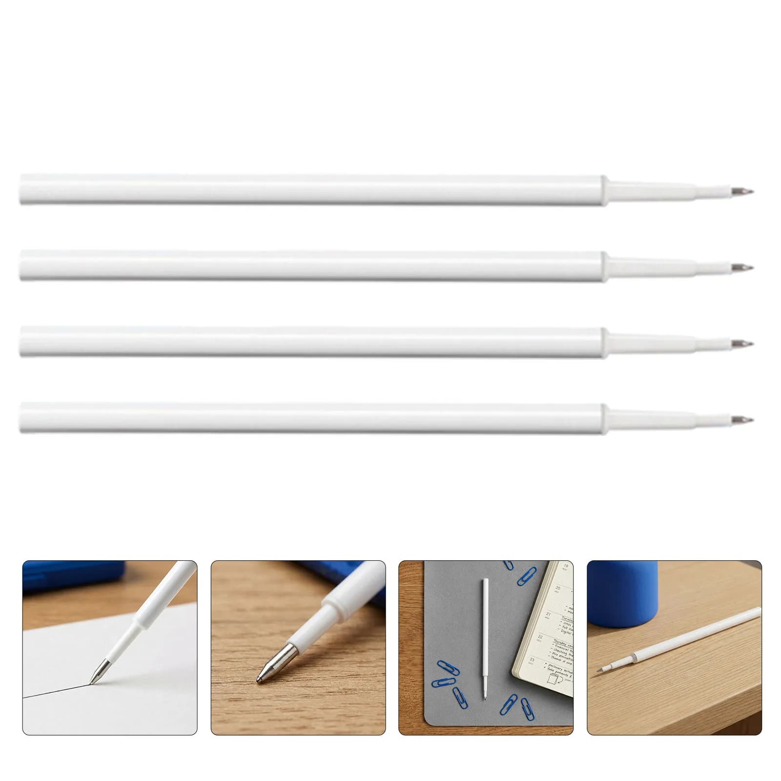 120Pcs Black Gel Pen Refills 0.5mm Fine Point Smooth Writing Ink Refills Replacement Ballpoint Pens for School and Office