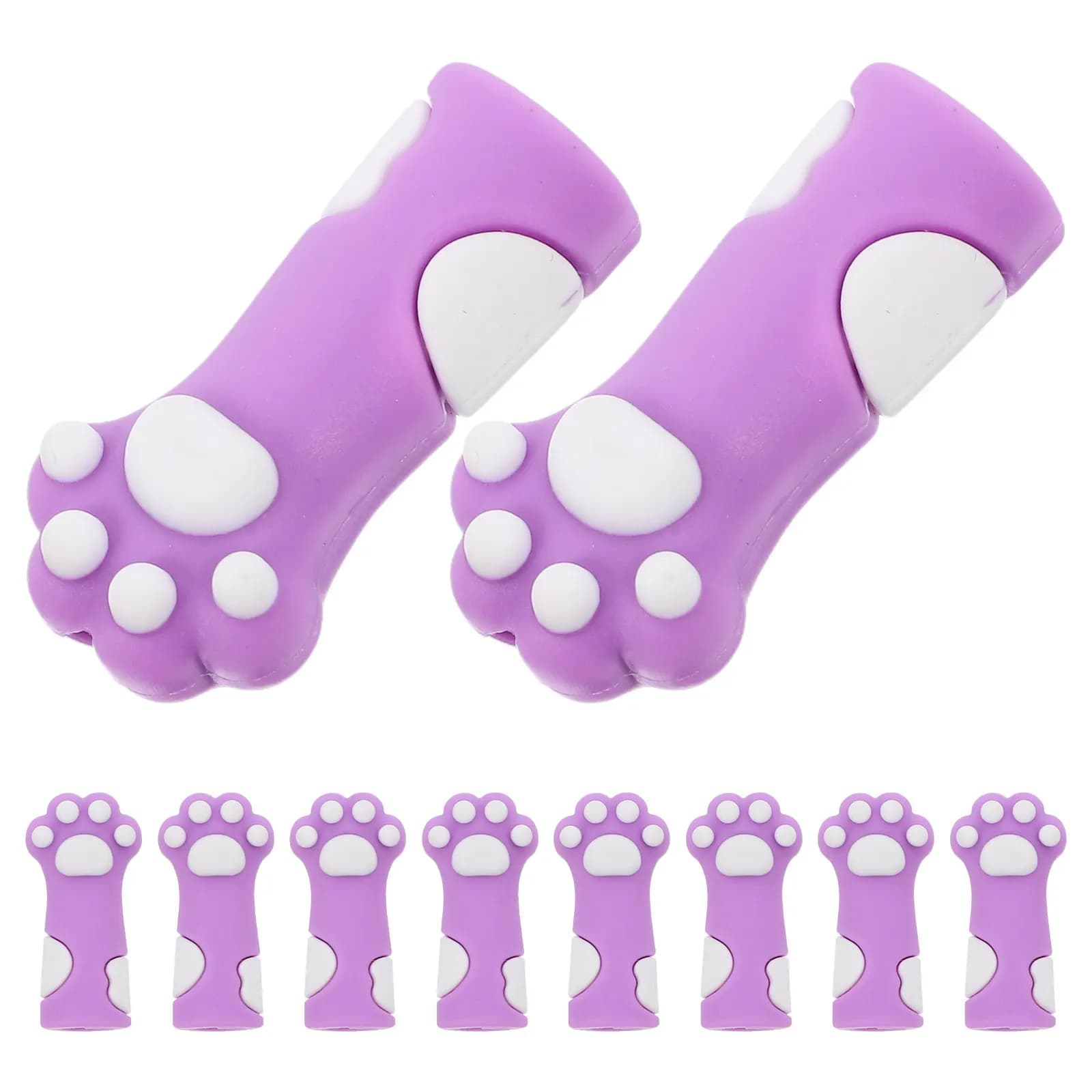 10 Pezzi Copriguanciale in Silicone Morbido a Forma di Zampa di Gatto per Forbici e Pinzette da Manicure e Pedicure