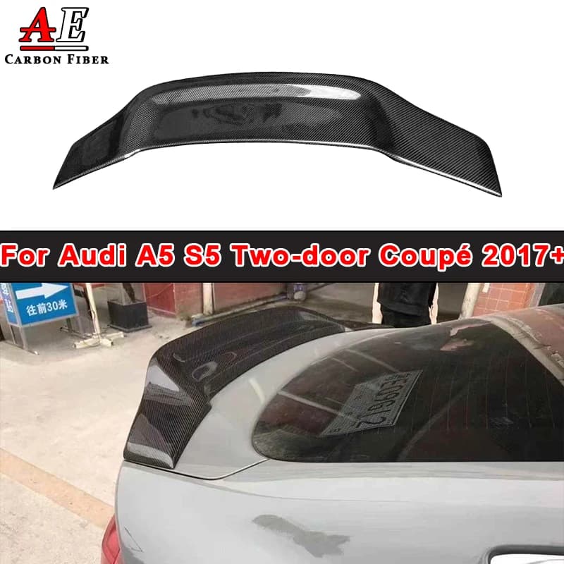 For Audi A5 S5 2-door coupe Carbon Fiber Rear Trunk Lid Lip Boot Wing Splitter Diffuser Tail Wing Parts Splitter Body Kit