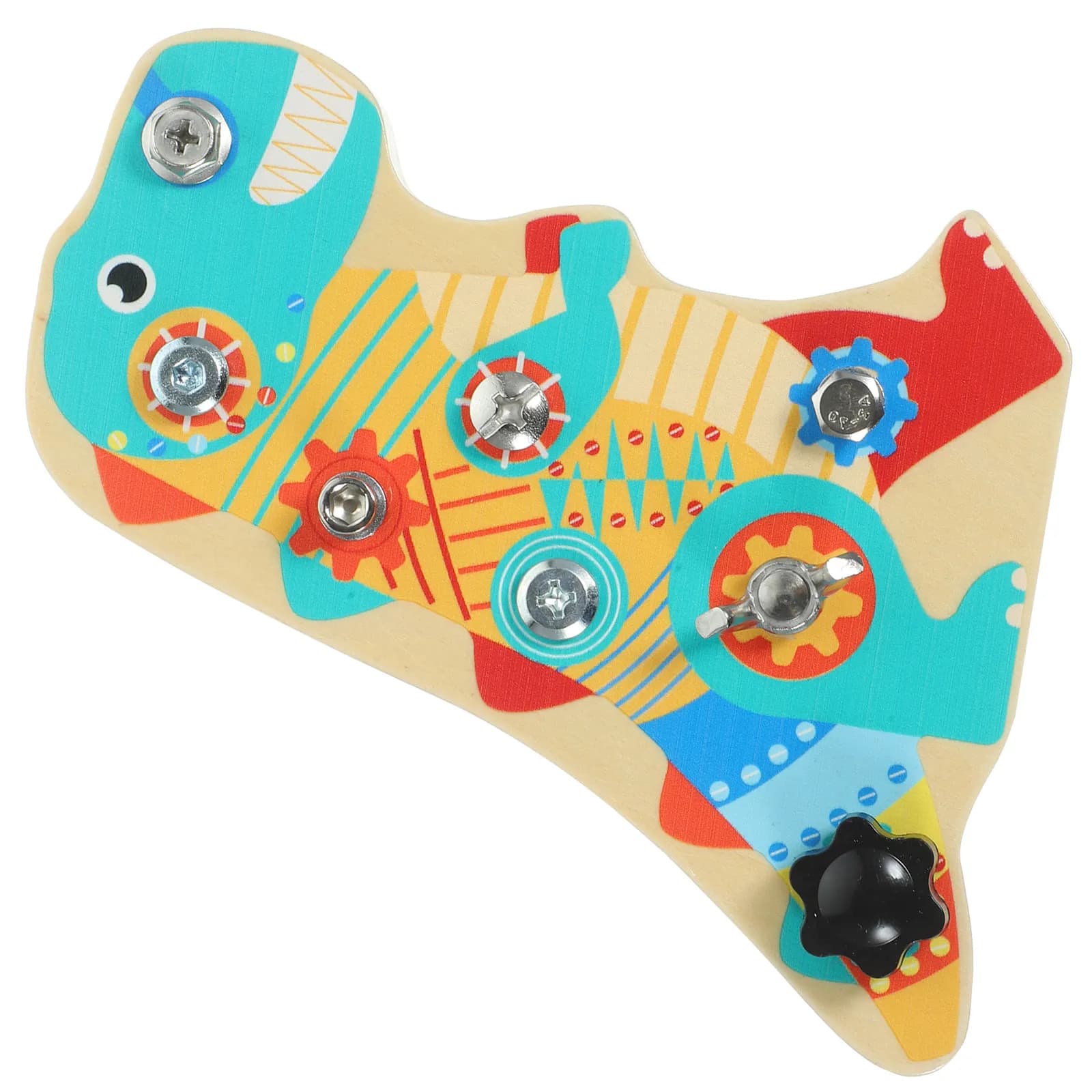 Set di Giochi Educativi per Bambini con Dinosauri, Gioco Cognitivo in Legno con Viti e Dadi per l'Apprendimento Precoce e l'Assemblaggio Prescolare