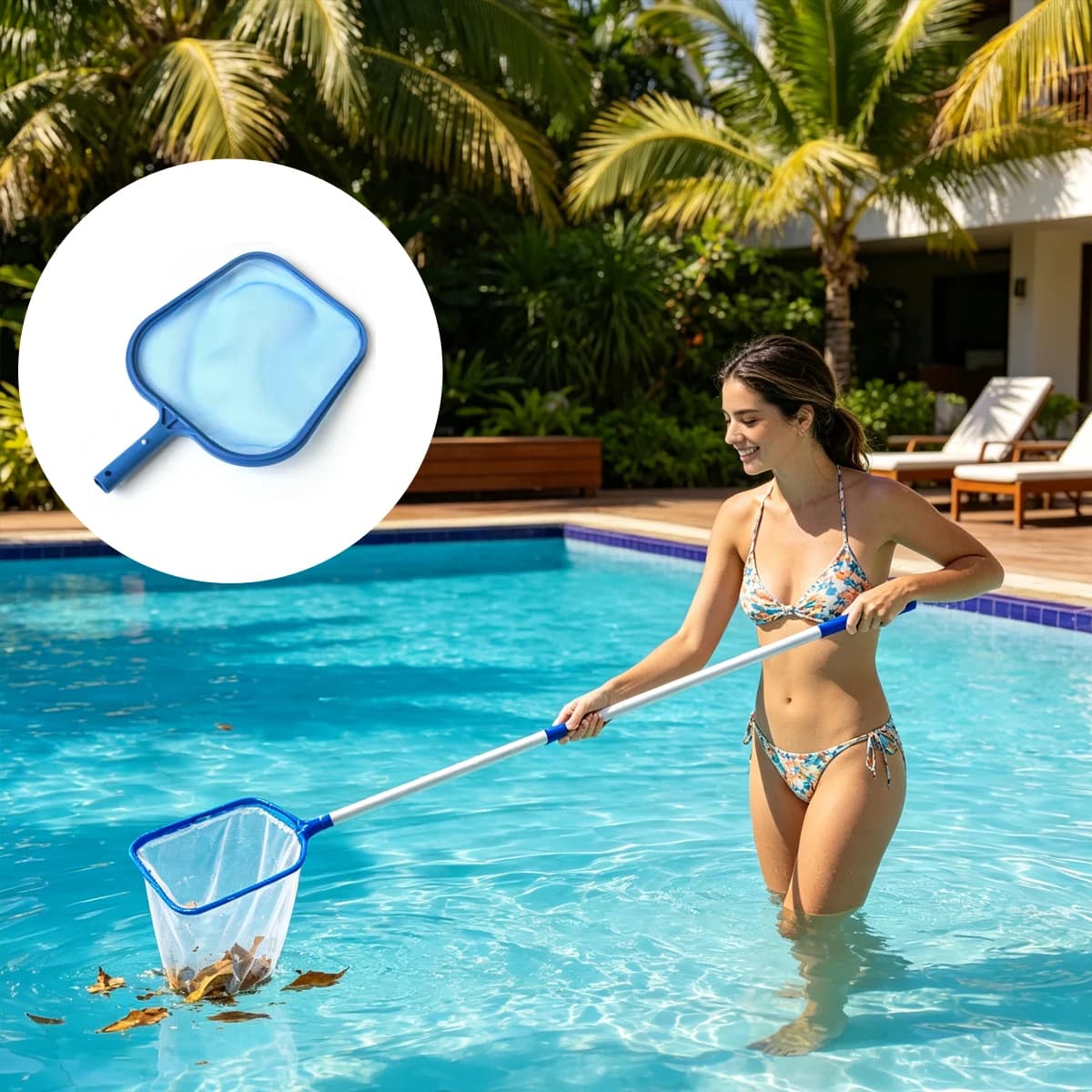 Pool Leaf Rake Net Skimmer Cleaning Tool Kit Accessories Basket Pools Swimming Skimer Robots Vacuum Cleaner