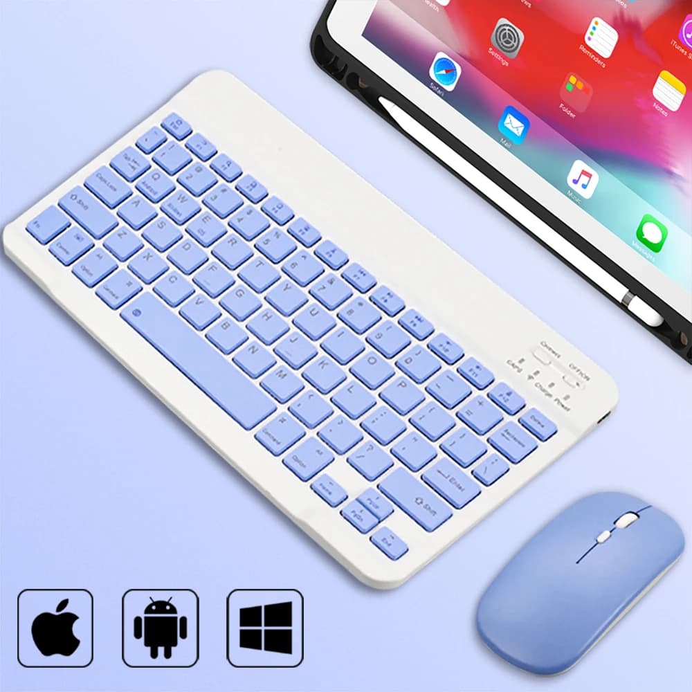 Bluetooth wireless keyboard Universal keyboard for tablet and mobile phone and mouse Mini keyboard Bluetooth Keyboard Accessories Ipad10