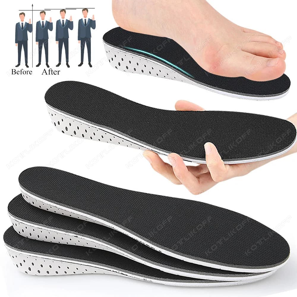 1 paio di solette per aumento di altezza in memory foam a figura intera sollevatori per scarpe solette per ascensore per aumento invisibile unisex
