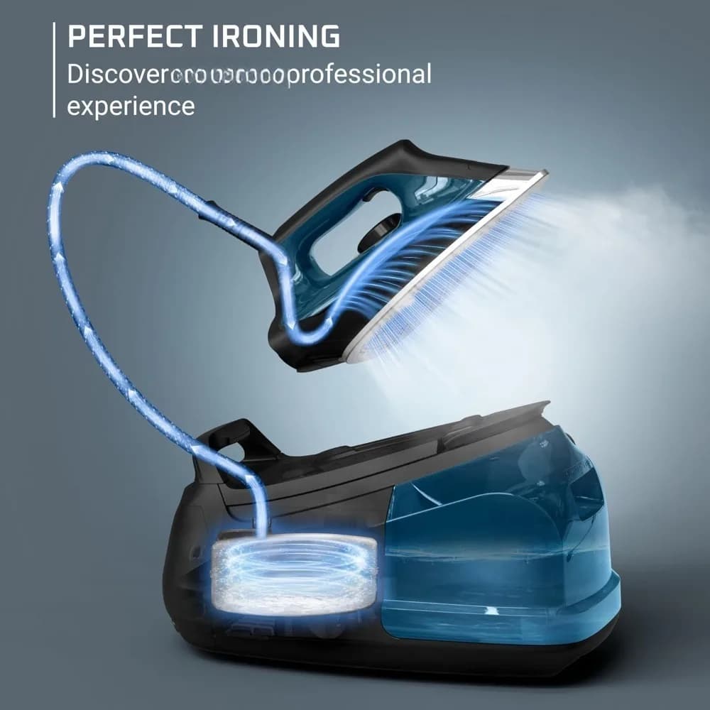 1800 W Blue Clothes Iron Outdoor Professional Steamer for Clothes Stainless Steel Soleplate 1.1L Removable Tank Fast Heat Up