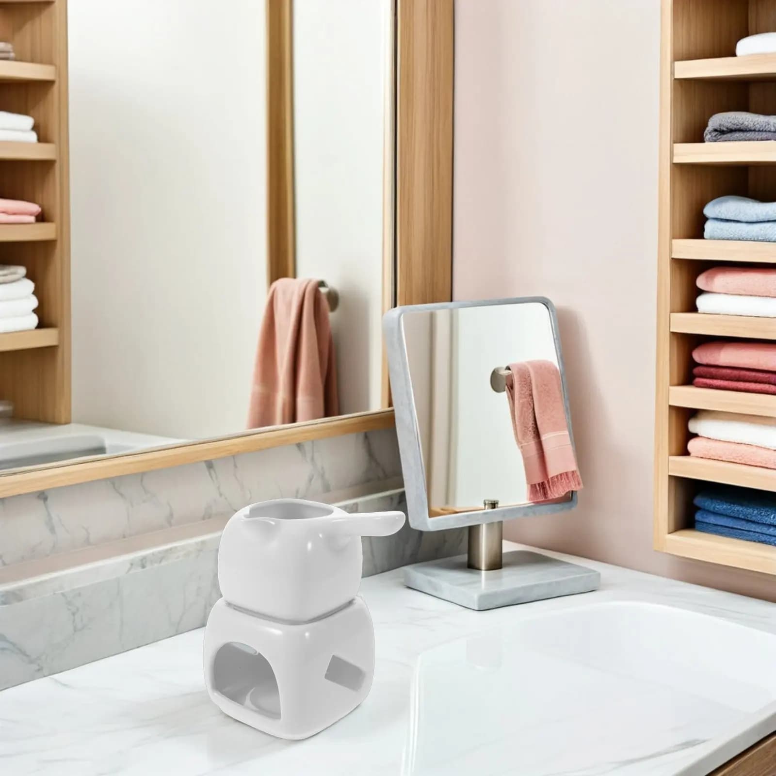 Bruciatore di Oli Essenziali in Ceramica, Portacandele Tealight, Diffusore di Aromi per Aromaterapia, Decorazione per Casa e Camera da Letto, per Cera Profumata, Idea Regalo Inaugurazione Casa
