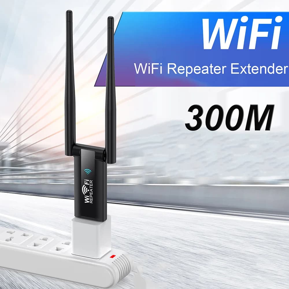 2.4G 300Mbps Extender WiFi Router Signal Amplifier Booster Long Range Wireless WiFi Repeater For Office Home Network Extension