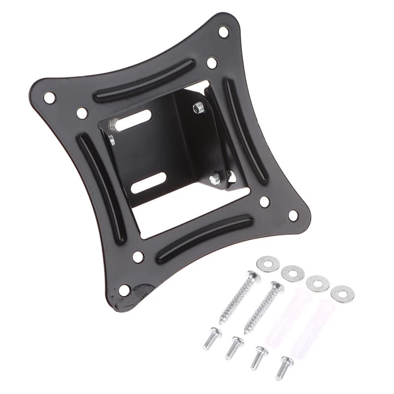 14-27 Pollyci TV Stands Set, LED LCD Monitor Wall Bracket, Flat Screen TV Stand with 15 Degree Inclination and Screws