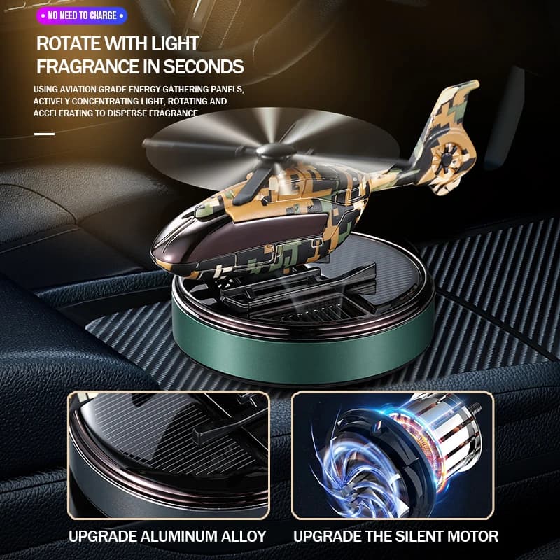 Auto Ad Energia Solare Rotation Helicopter Air Deodorant For Air Helicopter Indoor Perfume Trim Diffuser Rotating Aromatherapy