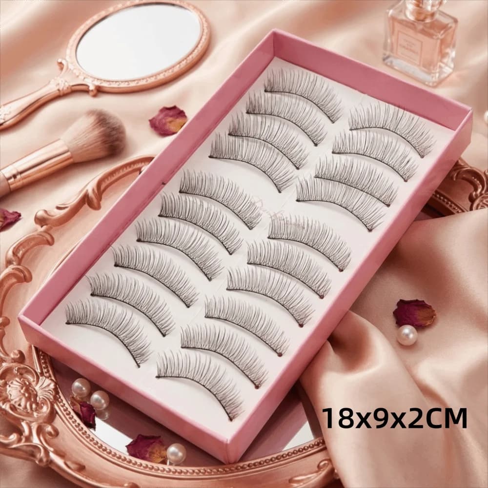 10 Paia/Scatola Ciglia Finte Nere Naturali di Tendenza Curvatura C 10/13MM Extension Ciglia Fai da Te Riutilizzabili Ciglia Finte per Uso Quotidiano