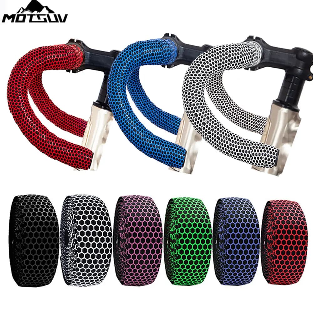 MOTSUV Soft Road Bike manubrio per bicicletta sughero EVA PU Bar Tape ciclismo professionale smorzamento Anti-vibrazione Wrap con 2 Bar Plug