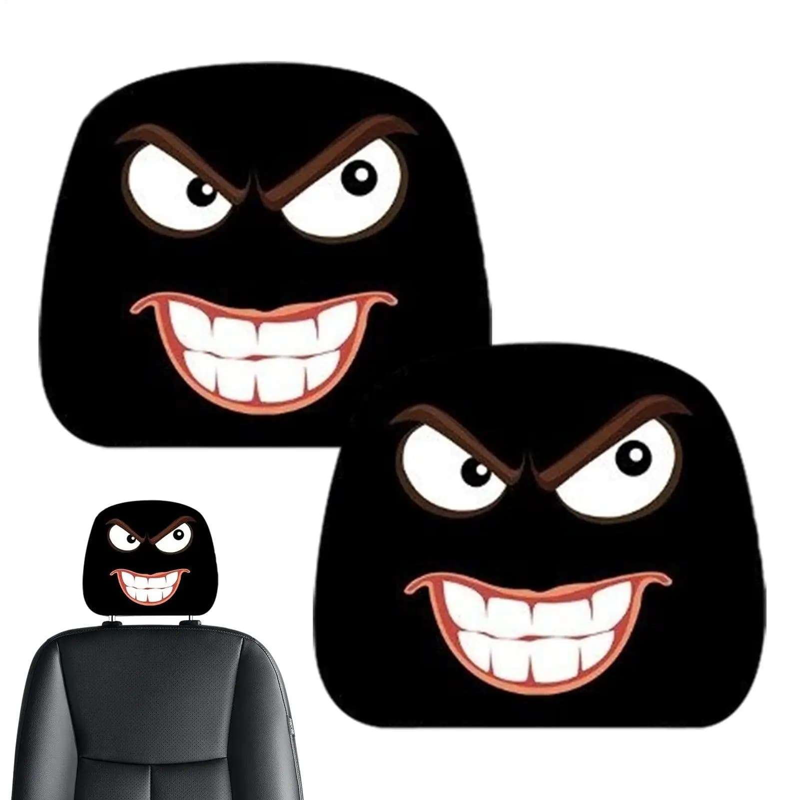 Car seat cover, 2 pieces, fun protection for car headrests, automotive decorations for vehicles, trucks, campers, SUVs