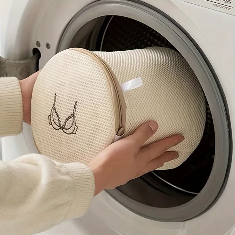1 dedicated kaki linen bag, double layer thickened underwear purse, protective bag for washing, washing machine washable