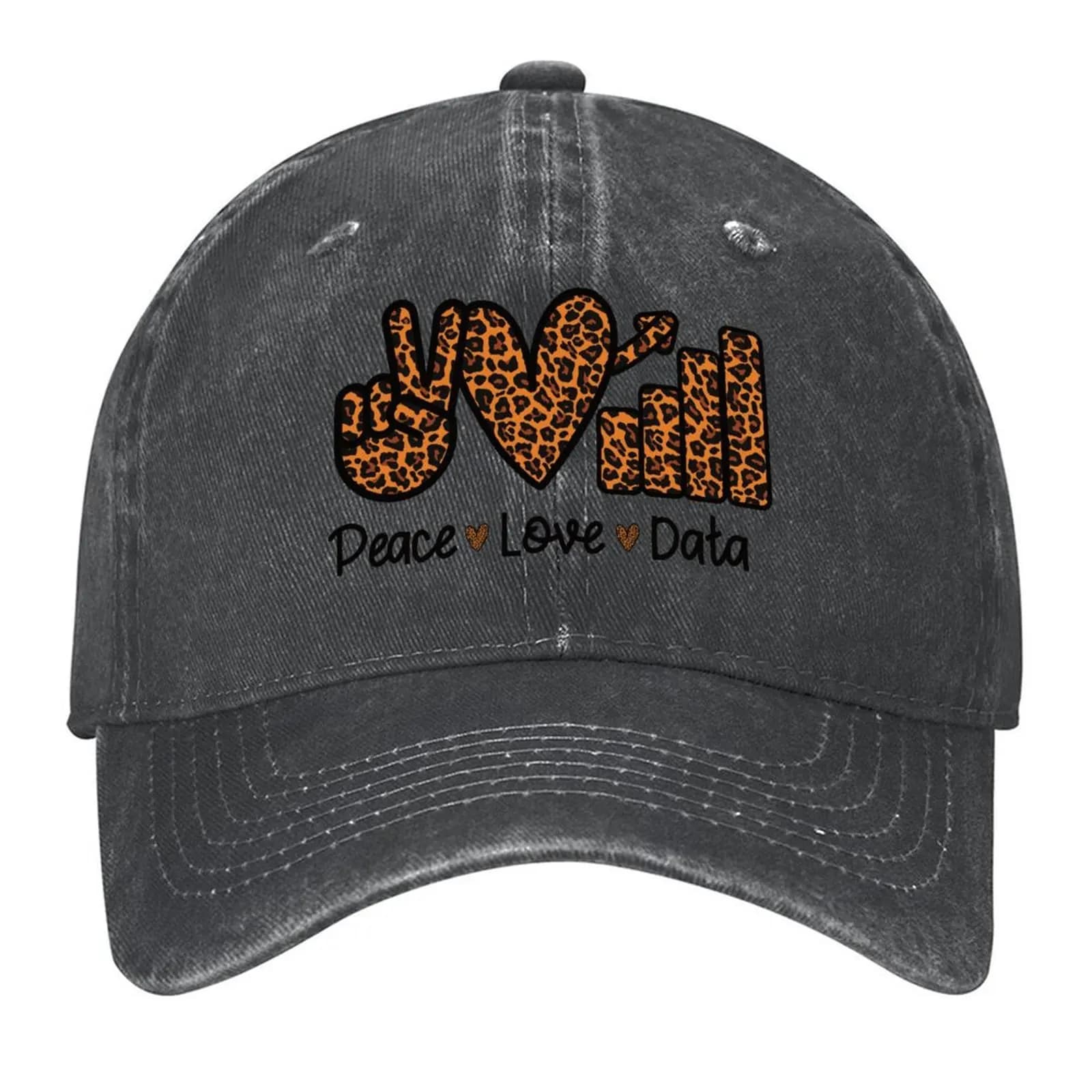 Peace Love Data Leopard Data Analyst Regalo scientifico Dati divertenti Scienziato Berretto da baseball Cappello da golf Uomo Cappello da golf Wild Ball Donna Uomo