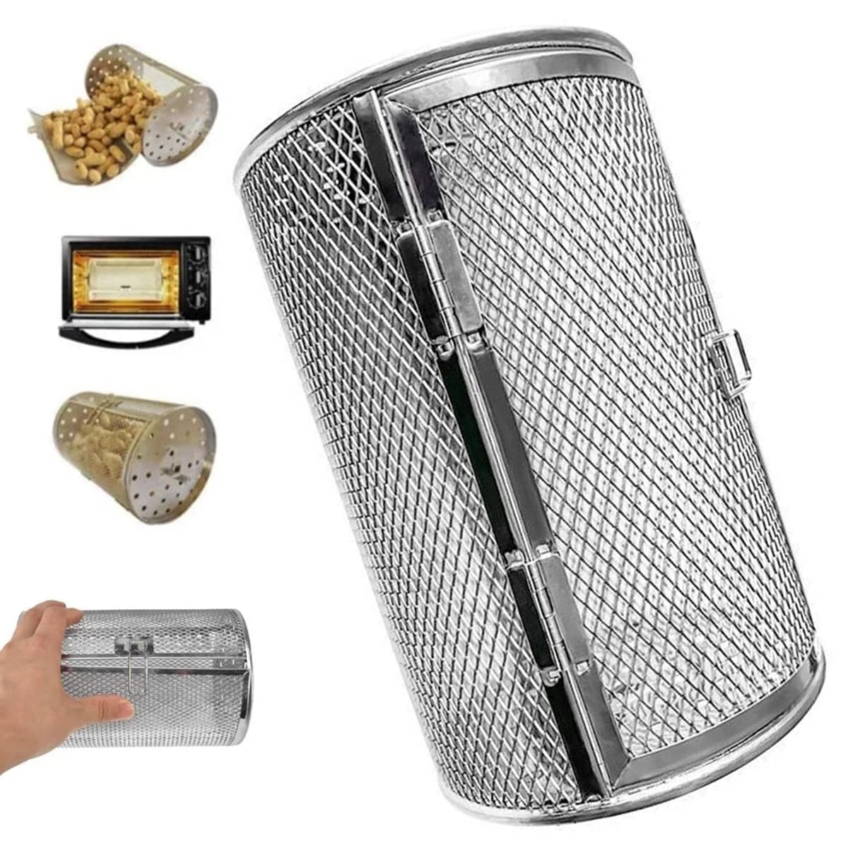 Stainless Steel Roasted Grid Basket for Round Grid Basket for Heat Resistant Roasted Kitchen Grid for Air Fryer to Cook