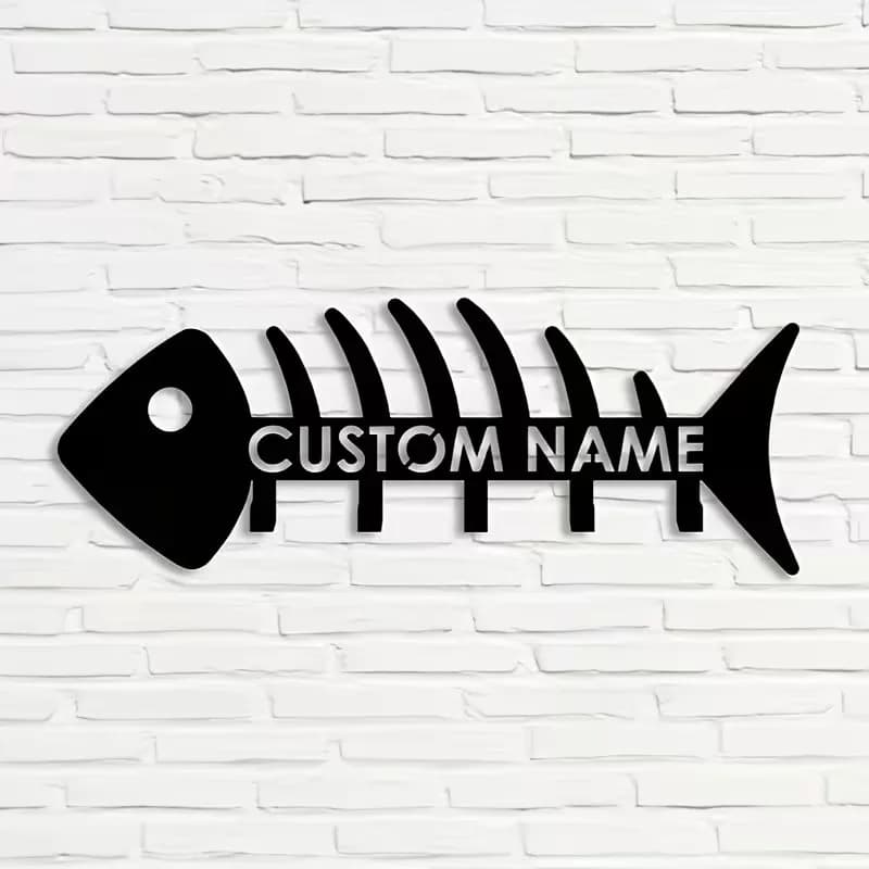 Regali personalizzati con motivi di lische e spini di pesce, ganci portachiavi da parete personalizzati, decorazioni murali creative in metallo
