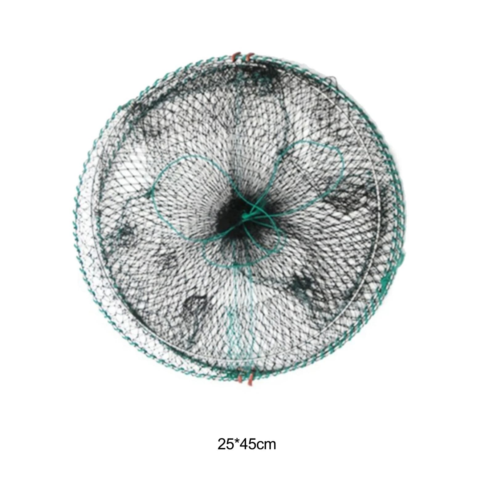 Rete da Pesca 60x30cm con Doppia Apertura, Trappola per Gamberetti in Nylon, Cesto per Gamberetti con Corda Resistente all'Usura, Facile da Riporre