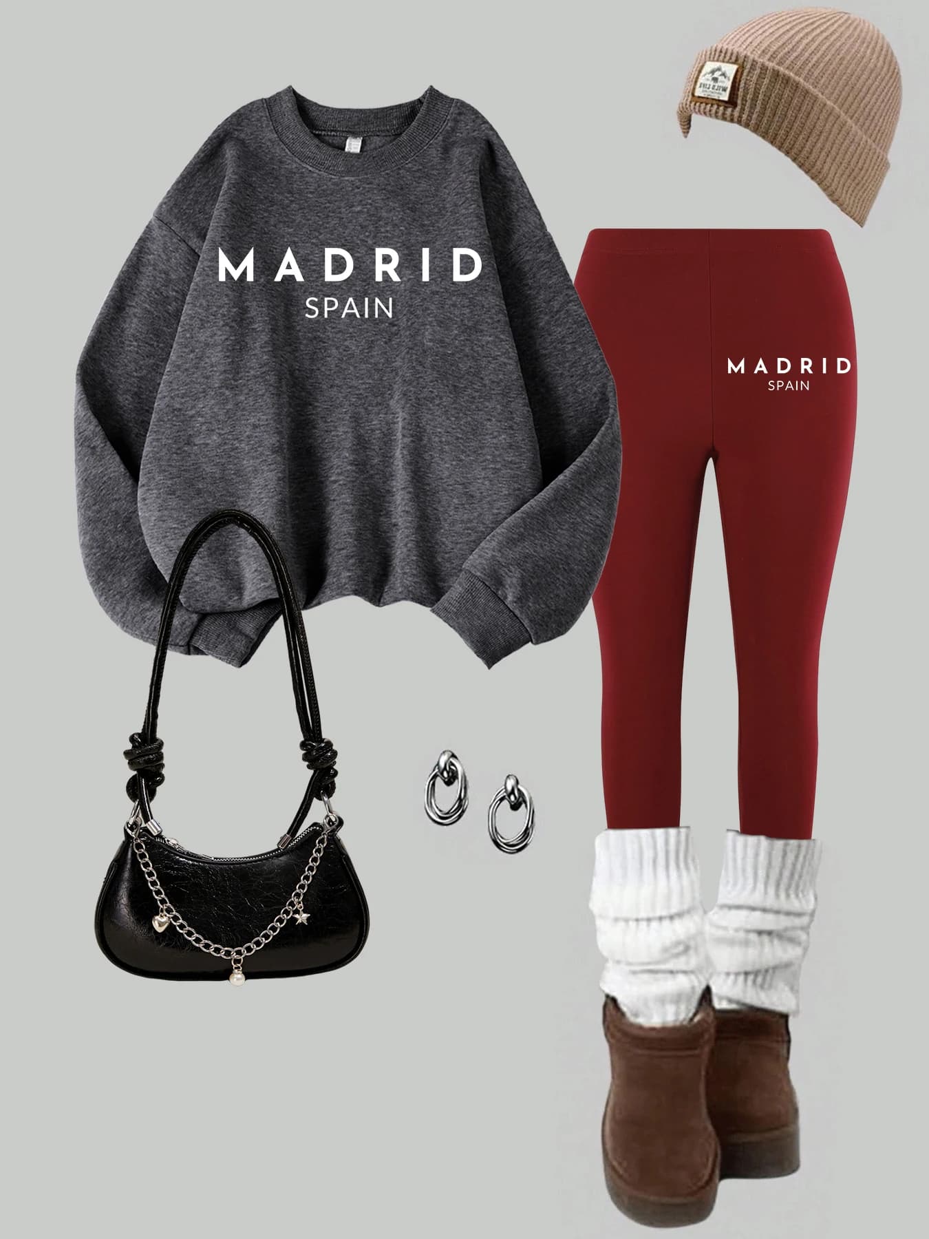 2 Piece Women Spain Bullfight National Flag Printed Sweatshirt Leggings Set Winter Warm Fleece Hoodie Pants Casual Woman Clothes