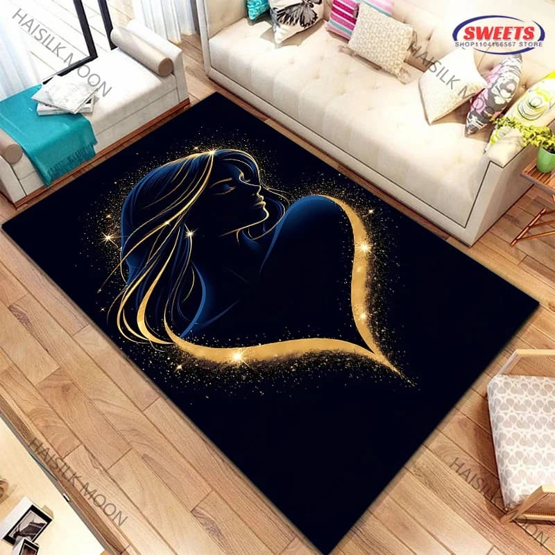 Notte stellata Muse Silhouette Tappeto per camera da letto Soggiorno Decor Area Tappeto per divano Tappetino lavabile Tavolino Tappeto regalo