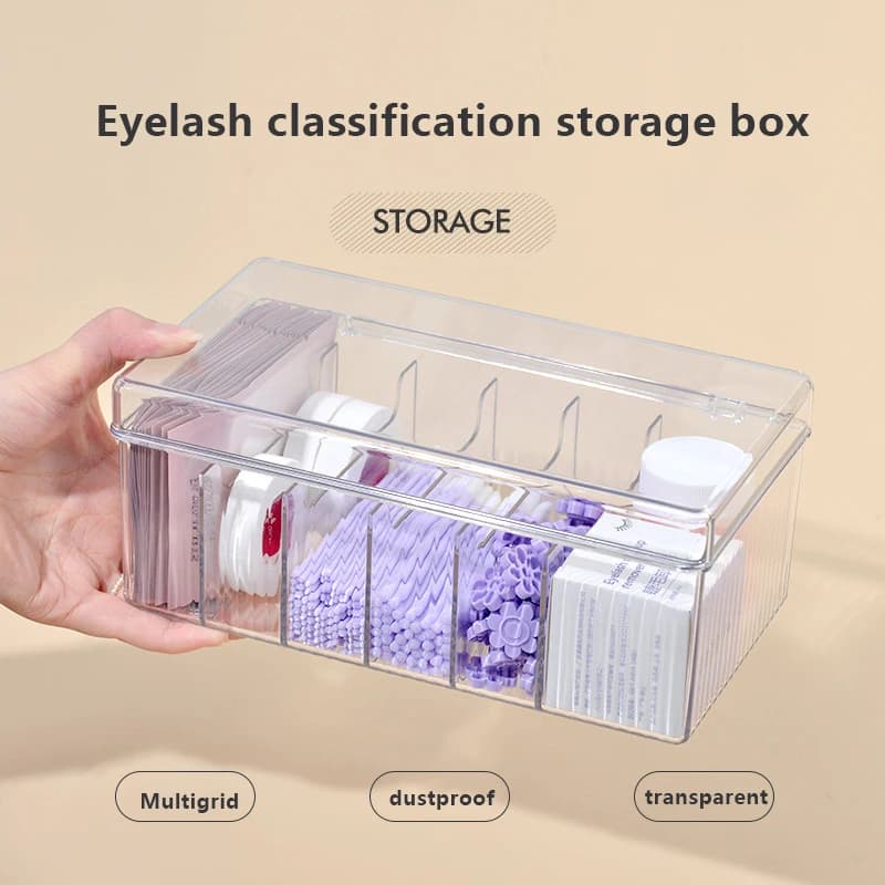Scatola portaoggetti trasparente per strumenti per ciglia in acrilico - Organizer per pinzette, colla e accessori per ciglia