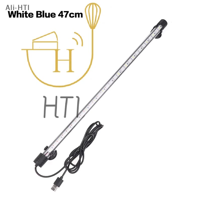 Illuminazione Subacquea Lampada Sommergibile per Crescita Piante 110V 17-47CM USB Luce per Acquario LED Impermeabile