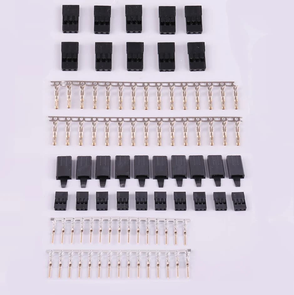AMASS 10 Set Kit Connectors Servo AMASS JR Gold Plated with Anti-Scatch Clasp, Male and Female Connectors for Aeromobili, UAV/Drone, FUTABA JR