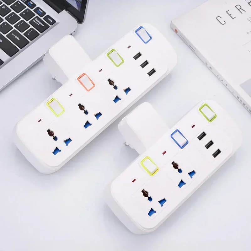 Presa elettrica multicontatto con presa UK EU US con 3 porte USB Adattatore convertitore prese universali per presa multipla wireless da parete