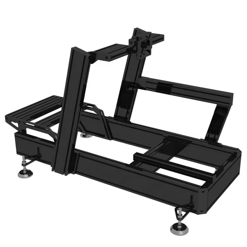 40120 Simulatore di cabina da corsa per giochi di auto sportive in alluminio nero Telaio da corsa P1X Rig con supporto per monitor