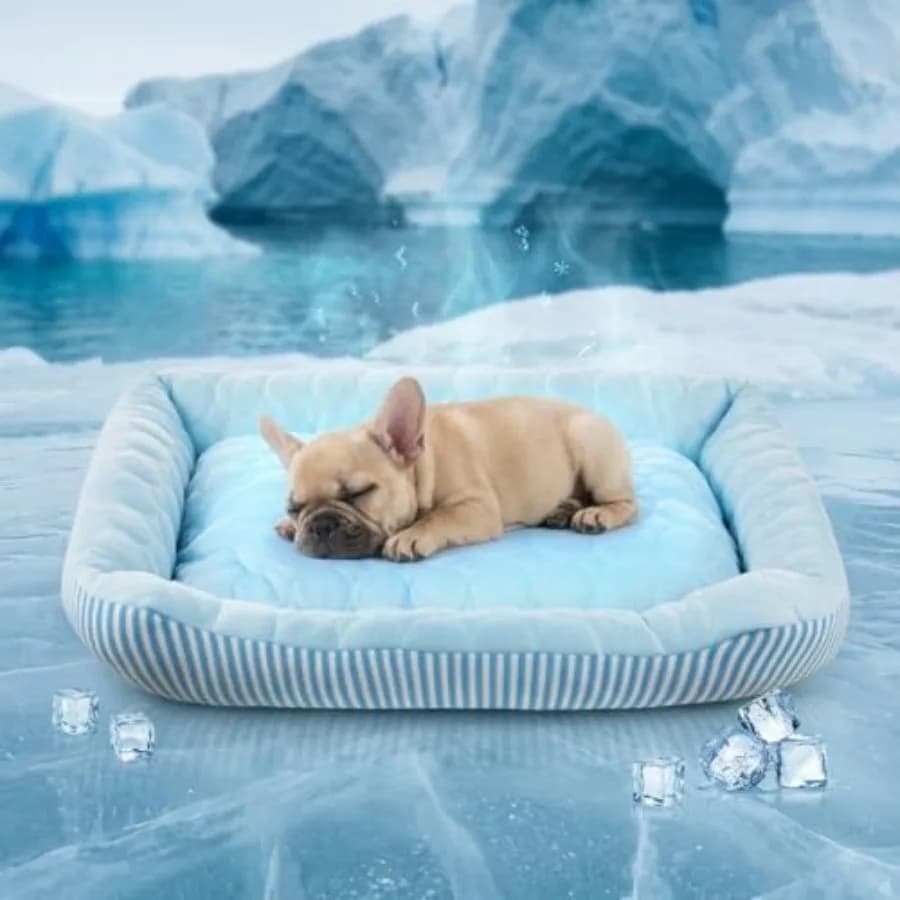 Cuccia Refrigerante per Cani, Tappetino Rinfrescante Traspirante con Tessuto in Seta Ghiacciata Autoraffreddante, Lavabile, Letto Estivo per Animali Domestici per Interni ed Esterni