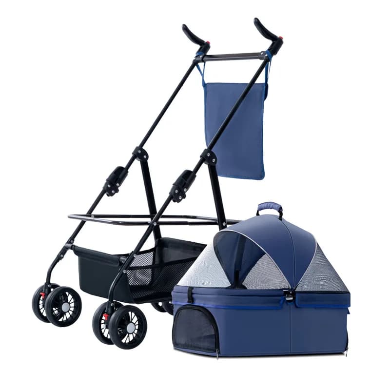 Pet Cart for Dogs Cats, Lightweight Foldable Teddy Baby Stroller, Outdoor Pet Carrier, 4 Wheels, Easy Travel