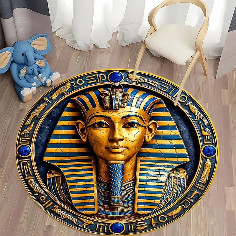 Free shipping! Pharaoh-Themed Rug for Historical Decor Spaces round carpet for home sofa bedroom, gift