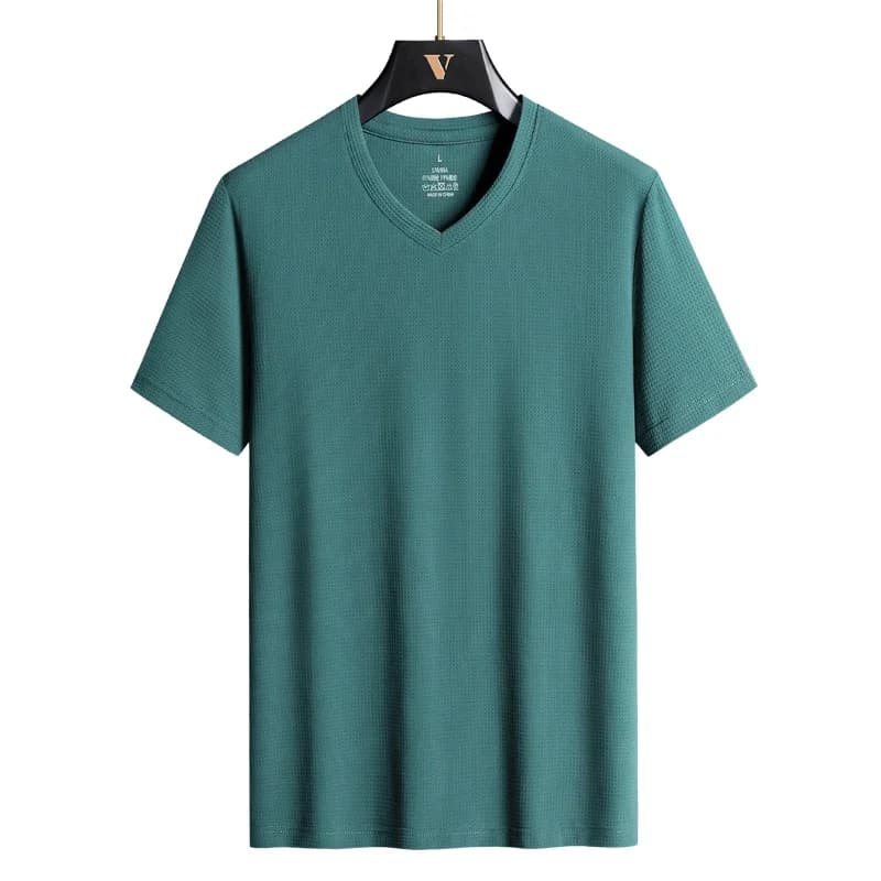 T-shirt da uomo a maniche corte con scollo a V, ultra morbida e traspirante, casual, per l'uso quotidiano
