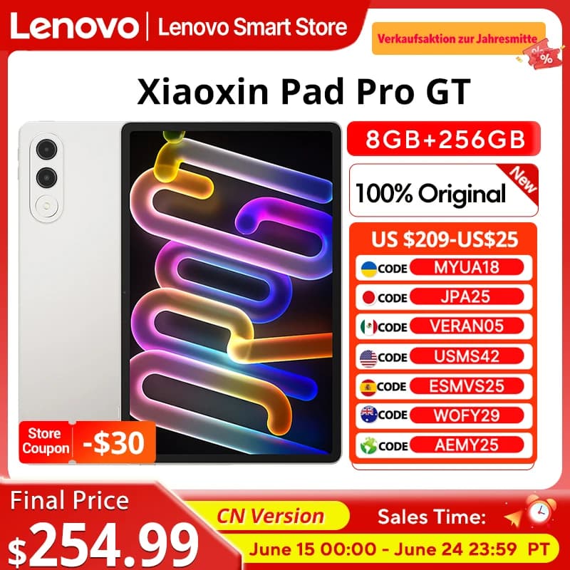 Nuovo Originale Lenovo Xiaoxin Pad Pro GT Tablet CN Versione Snapdragon 8 Gen 3 11.1 ''3.2K LCD 144Hz Display Android 8860mAh Pad PC