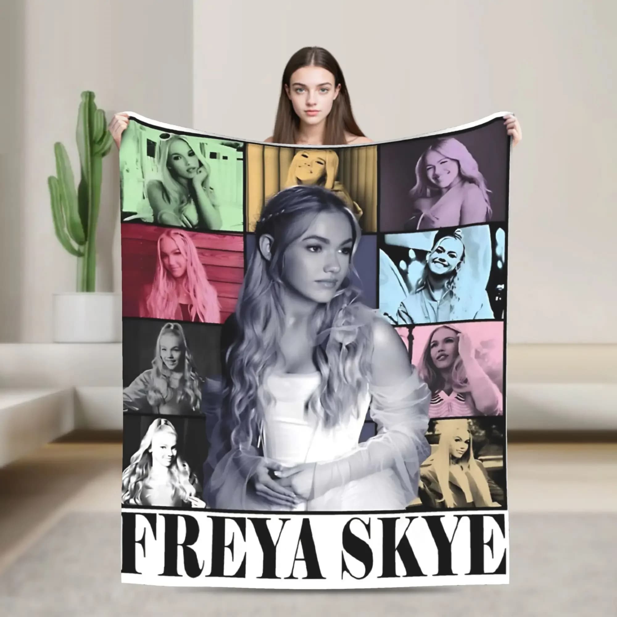 Coperta Super Morbida Freya Skye, Copriletto Vintage in Flanella per Camera da Letto e Divano, Coperta da Viaggio Stampata