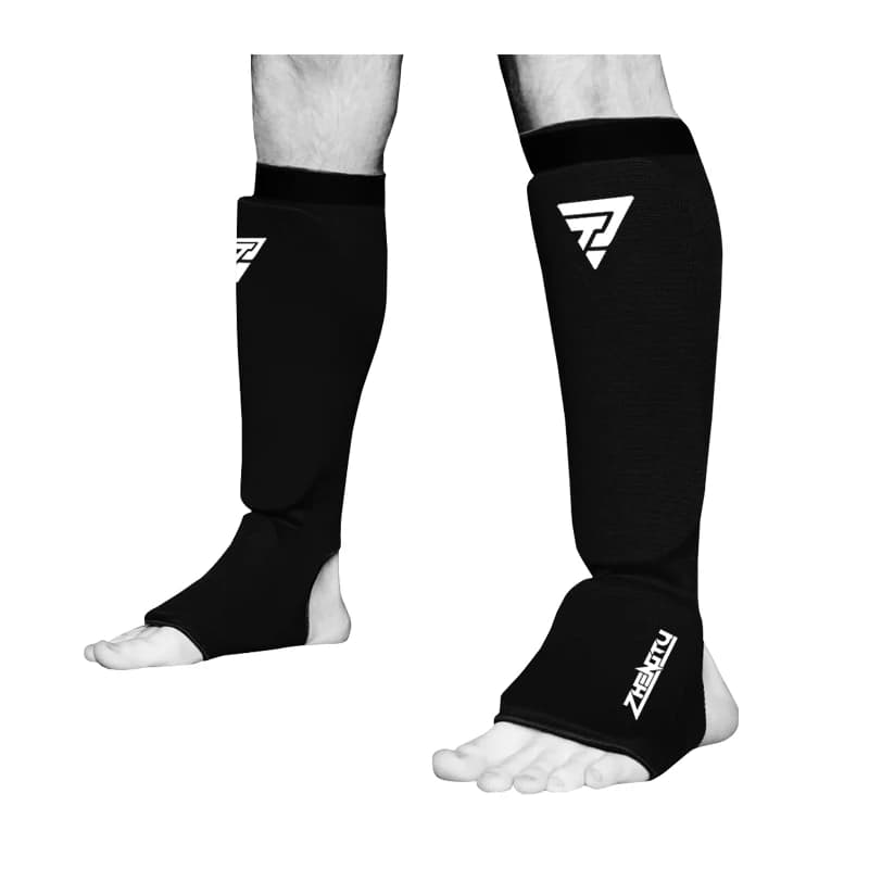 Parastinchi da boxe in cotone MMA Collo del piede Protezione della caviglia Protezione del piede TKD Kickboxing Pad Muaythai Training Protezioni per il supporto delle gambe
