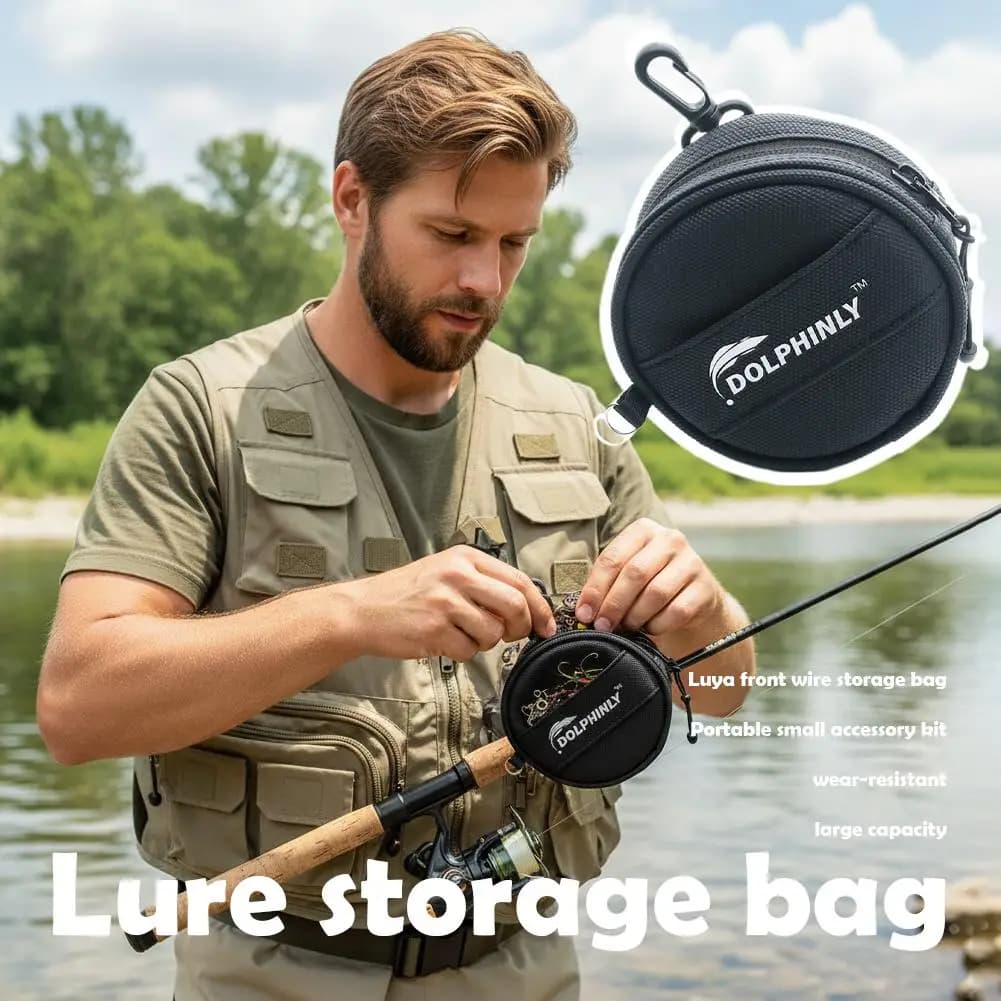 Fly fishing bait bag, foam case for spinners and teaspoons, Oxford fabric container bag, portable case for small items