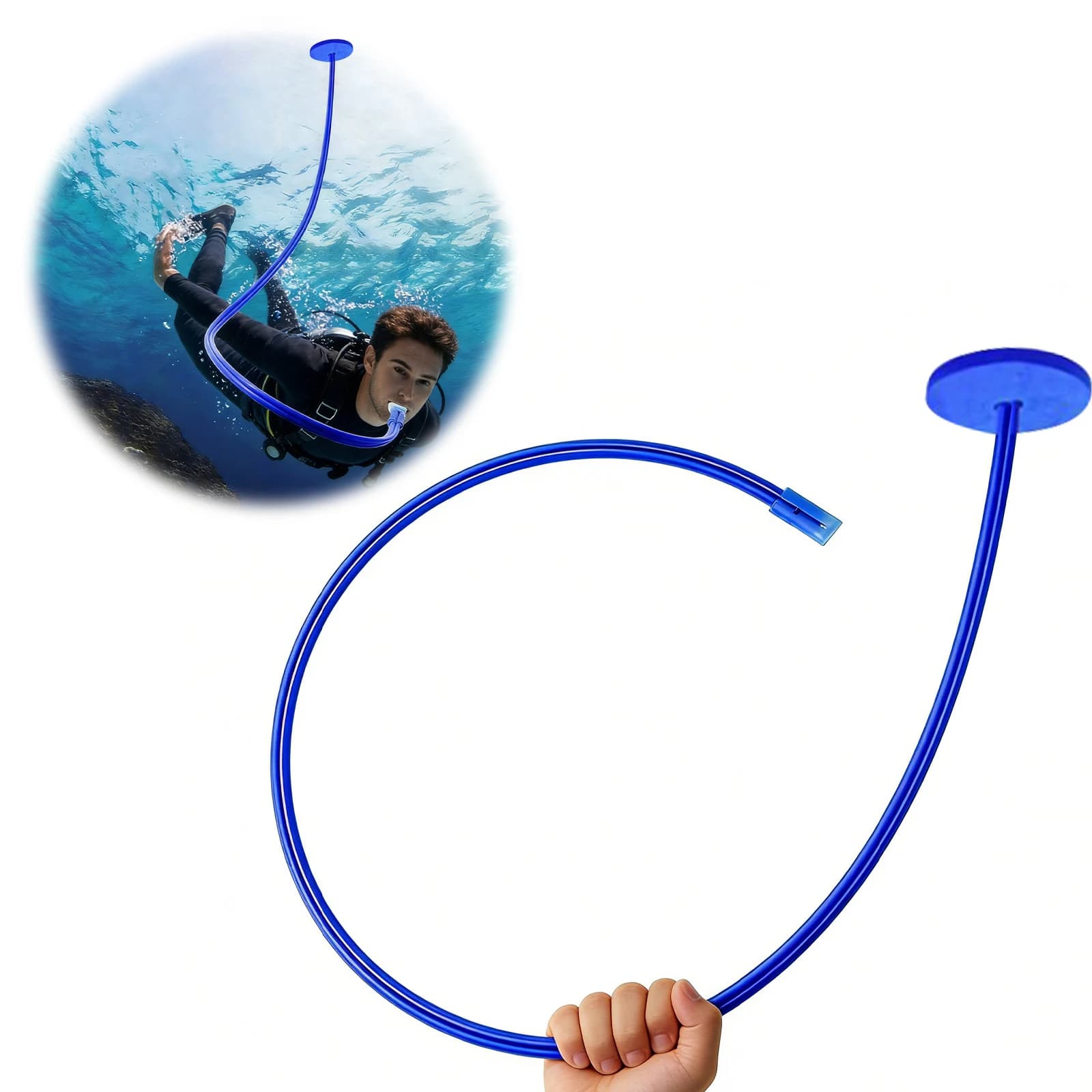 Snorkel a Secco per Immersioni, Facile da Trasportare, Attrezzatura Portatile per Nuoto e Immersioni, Equipaggiamento Completo per Snorkeling a Secco per Apnea e Allenamento di Nuoto