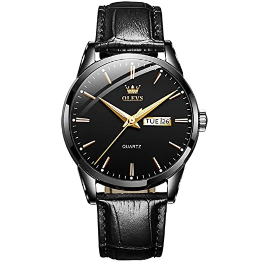 OLEVS Orologio da uomo semplice con giorno e data, orologi analogici al quarzo in acciaio inossidabile per uomo, orologio da uomo classico con lancette luminose