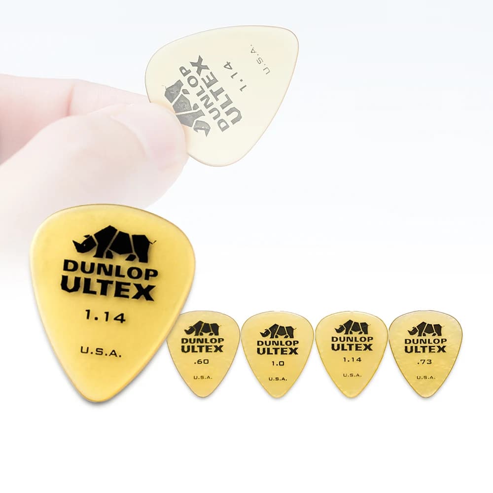 Plettri per Chitarra Dunlop 421R Ultex Standard, Confezione da 6, Spessori Misti 0.6/0.73/1.0/1.14mm per Chitarra Acustica, Elettrica e Basso