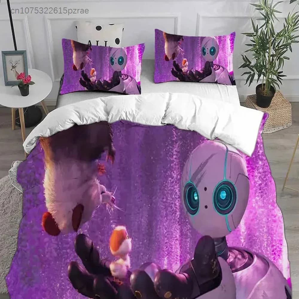 Hot Sale The Wild Robot Bedding Set,Girls Boys Single Twin Queen Size,Rozzum Duvet Cover Pillowcase Bedding